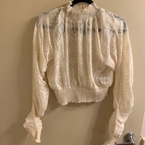 Forever 21 sheer long sleeve crop top